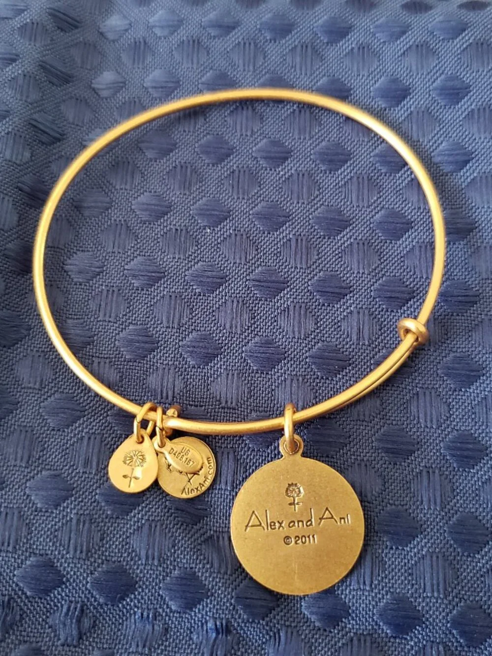 Alex and Ani Fascinate Me With Love Bangle Charm Bracelet Gold Resilience 283